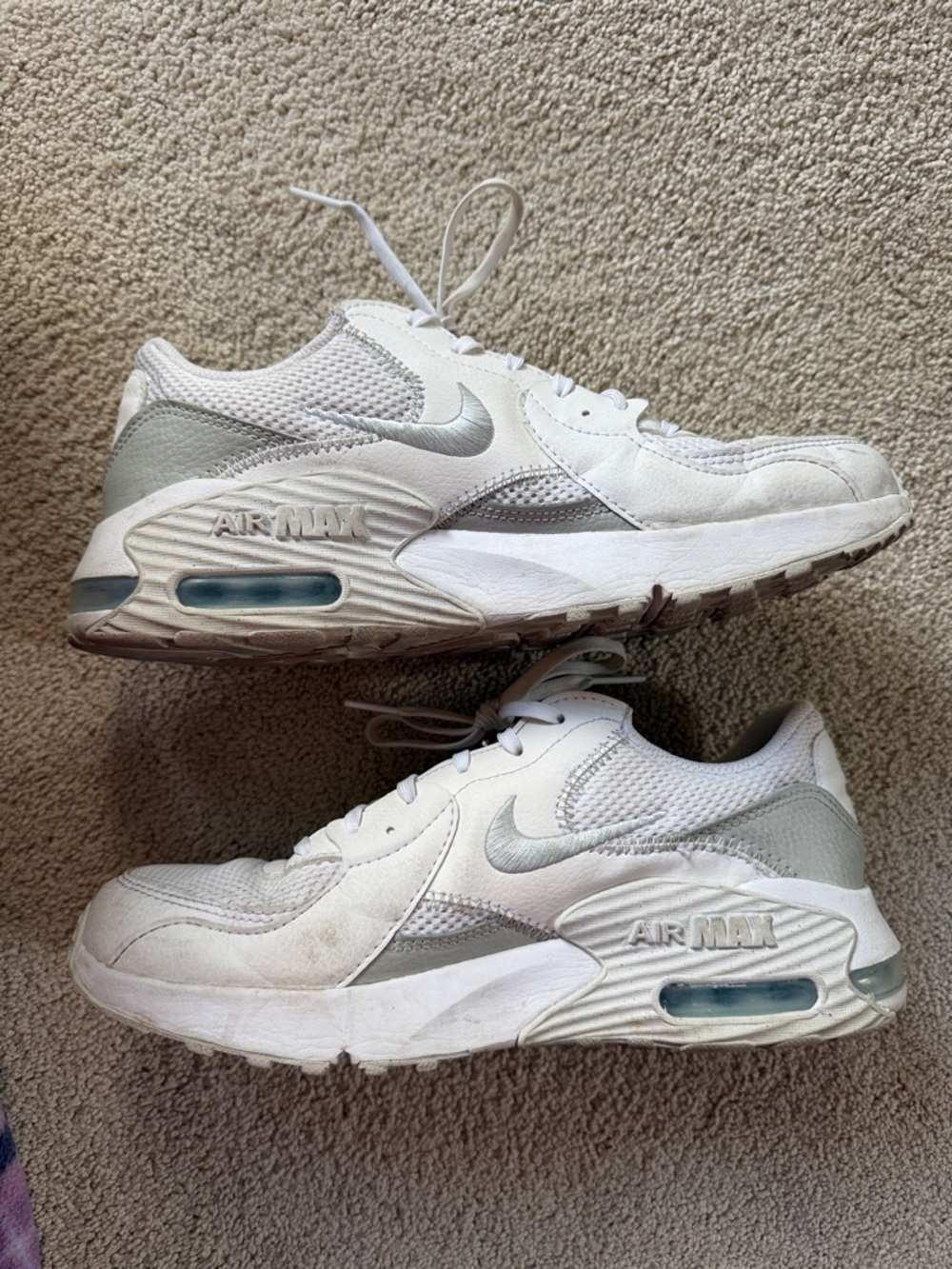 Nike White and Light Gray Air Max Sneakers - Picture 3 of 4